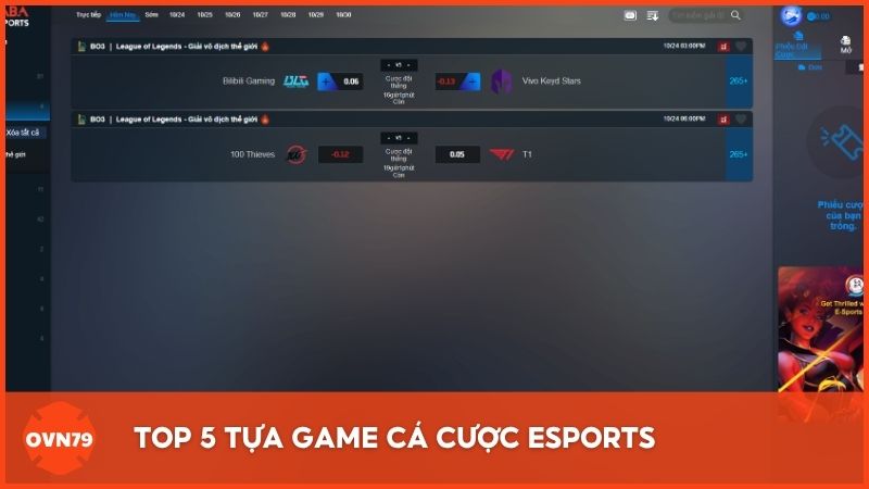 Top 5 tựa game cá cược esports