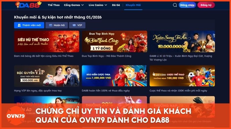 Chuyên gia OVN79 kiểm định và xác nhận mức độ bảo mật thông tin tuyệt đối của trang cá cược bóng đá trực tuyến Da88.