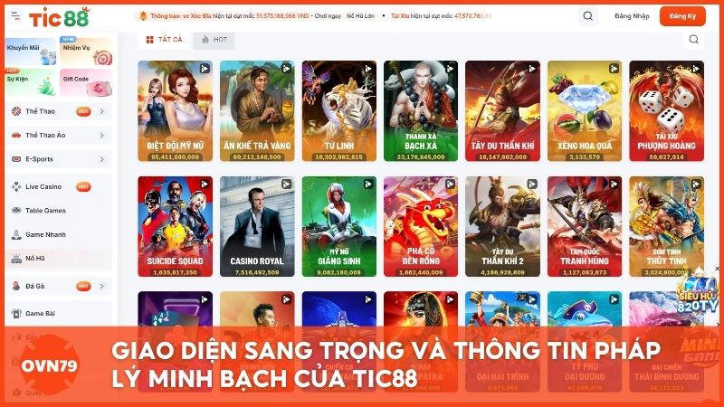 Giao diện sang trọng và thông tin pháp lý minh bạch của Tic88 – Nhà cái mới nổi bật đang dẫn đầu xu hướng cá cược 2025